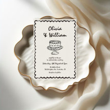 Moderne hand getrokken unieke retro bruiloft