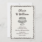 Moderne hand getrokken unieke retro bruiloft kaart (Voorkant)