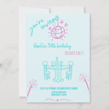 Moderne Hand getrokken verjaardag Dinner Party uit