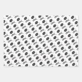 Moderne hand getrokken zwart & witte harten inpakpapier vel (Voorkant 2)
