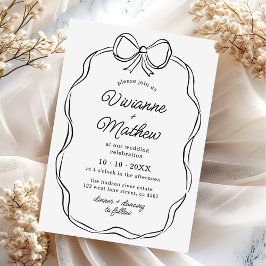 Moderne Hand Getrokken Zwarte Boog Huwelijk Kaart