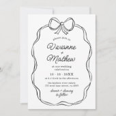 Moderne Hand Getrokken Zwarte Boog Huwelijk Kaart (Voorkant)