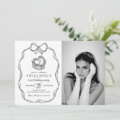 Moderne Hand Getrokken Zwarte Boog Meisje Verjaard Kaart (Staand voorkant)