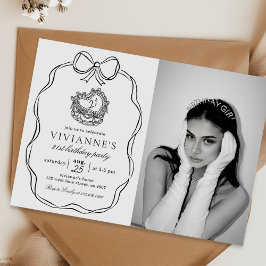 Moderne Hand Getrokken Zwarte Boog Meisje Verjaard Kaart