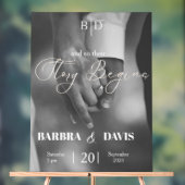 Moderne 'Hand in Hand' Huwelijksverhaal Begint Acryl Bord (Neutraal)