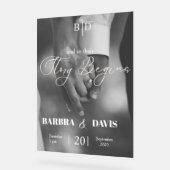 Moderne 'Hand in Hand' Huwelijksverhaal Begint Acryl Bord (Hoek)