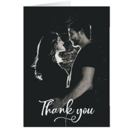 Moderne hand lettered Bruiloft Dank u kaart