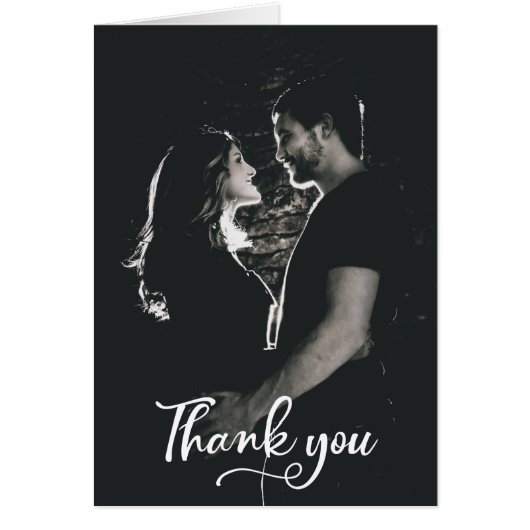 Moderne hand lettered Bruiloft Dank u kaart (Voorkant)