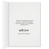 Moderne hand lettered Bruiloft Dank u kaart (Binnen (Rechts))