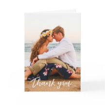 Moderne hand lettered Bruiloft Dank u kaart