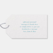 MODERNE HAND LETTERED dank u aqua wit schrijven Cadeaulabel (Achterkant Horizontaal)