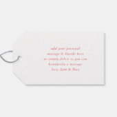 MODERNE HAND LETTERED dank u koraal wit schrijven Cadeaulabel (Achterkant Horizontaal)