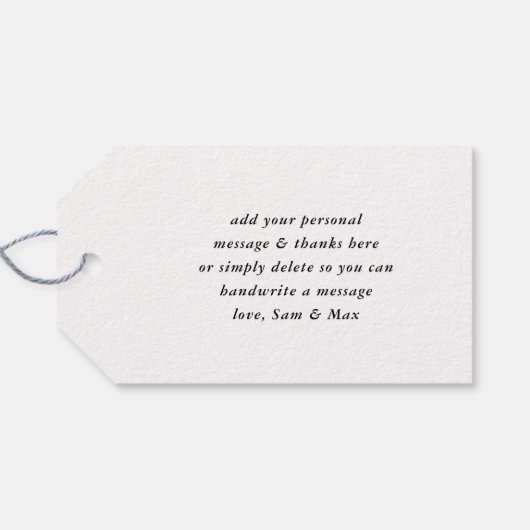 MODERNE HAND LETTERED dank u zwart wit schrijven Cadeaulabel (Achterkant Horizontaal)