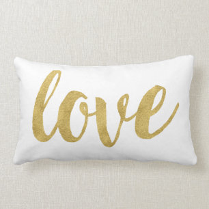 Moderne Hand Lettered Gold Love & XOXO Decoratief Kussen