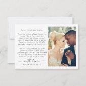 Moderne hand met briefing 2 Foto bruiloft Bedankt (Achterkant)