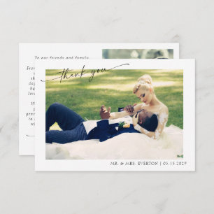 Moderne hand met briefing 2 Foto bruiloft Bedankt