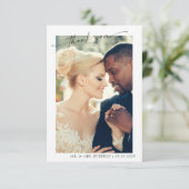 Moderne hand met briefing 2 Foto bruiloft Bedankt (Staand voorkant)