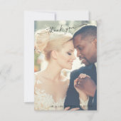 Moderne hand met briefing 2 Foto bruiloft Bedankt (Voorkant)