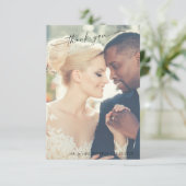 Moderne hand met briefing 2 Foto bruiloft Bedankt (Staand voorkant)