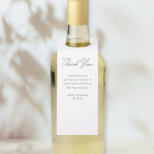 Moderne Hand Script Trouwwijn Flessenhanger