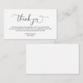 Moderne hand Zwart inktschrift, Wedding Dank u Informatiekaartje (Voorkant / Achterkant)