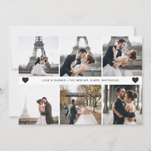 Moderne handbeletterde fotocollage bedankkaart (Voorkant)