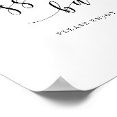 Moderne handcalligrafie bruiloft dessertbar bord poster (Hoek)