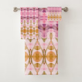  moderne handdoekset met gouden PLum en roze Bad Handdoek (Insitu)