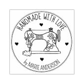 Moderne handgemaakt met liefde, naaimachine rubberstempel (Afrduk)