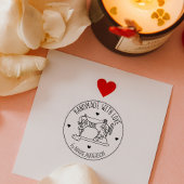 Moderne handgemaakt met liefde, naaimachine rubberstempel