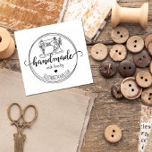 Moderne handgemaakt met liefde, naaimachine rubberstempel