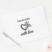Moderne handgemaakt met liefde ovale sticker (Envelop)