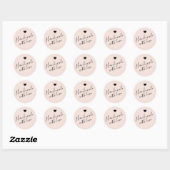 Moderne handgemaakt met liefdesscript beige hart ronde sticker (Vel)