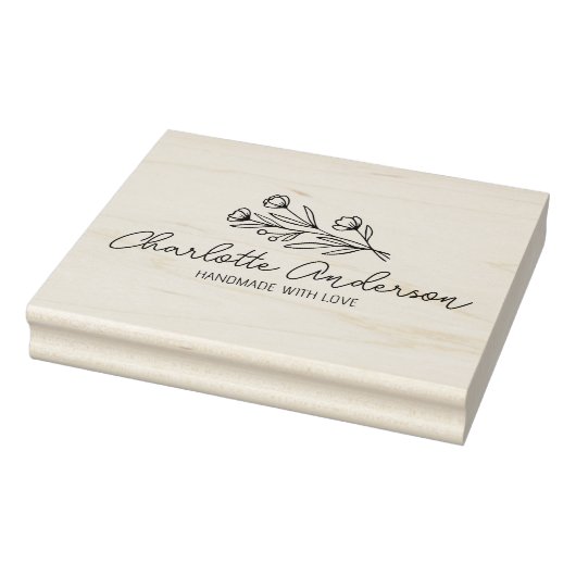 Moderne Handgemaakte Custom Business, Bloemen Groo Rubberstempel (Stempel)
