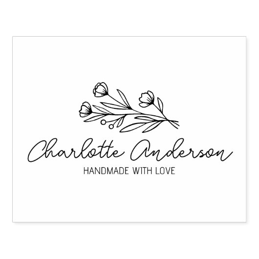 Moderne Handgemaakte Custom Business, Bloemen Groo Rubberstempel (Afrduk)