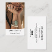 Moderne handgemaakte juwelontwerper visitekaartje (Voorkant / Achterkant)