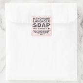 Moderne, handgemaakte lavendel - pastel roze vierkante sticker (Tas)