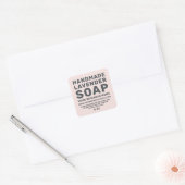 Moderne, handgemaakte lavendel - pastel roze vierkante sticker (Envelop)