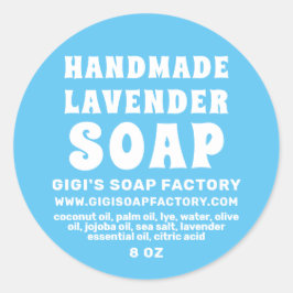 Moderne handgemaakte lavendel Soap Sky Blue Ronde Sticker