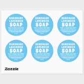 Moderne handgemaakte lavendel Soap Sky Blue Ronde Sticker (Vel)