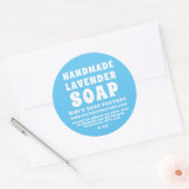 Moderne handgemaakte lavendel Soap Sky Blue Ronde Sticker (Envelop)