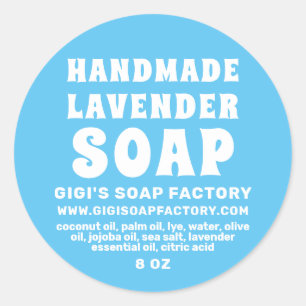 Moderne handgemaakte lavendel Soap Sky Blue Ronde Sticker