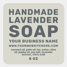 Moderne handgemaakte lavendel - zilver - groen vierkante sticker