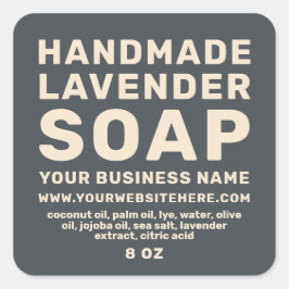 Moderne, handgemaakte lavendel - zwarte verpakking vierkante sticker
