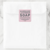 Moderne Handgemaakte Lavendelzeep Parfait Roze Vierkante Sticker (Tas)