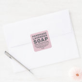 Moderne Handgemaakte Lavendelzeep Parfait Roze Vierkante Sticker (Envelop)