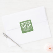 Moderne Handgemaakte Lavendelzeep Weidegroen Vierkante Sticker (Envelop)