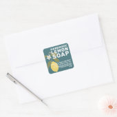 Moderne, handgemaakte Lemon Soap Botanisch Groen Vierkante Sticker (Envelop)