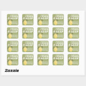 Moderne, handgemaakte Lemon Soap Botanisch Groen Vierkante Sticker (Vel)