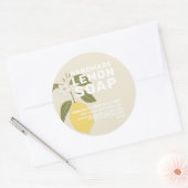 Moderne, handgemaakte Lemon-zeep Botanisch Antiek  Ronde Sticker (Envelop)